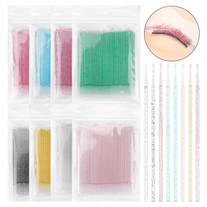 100Pcs/lot Crystal Handle Disposable Micro Brush Swabs - Bestm